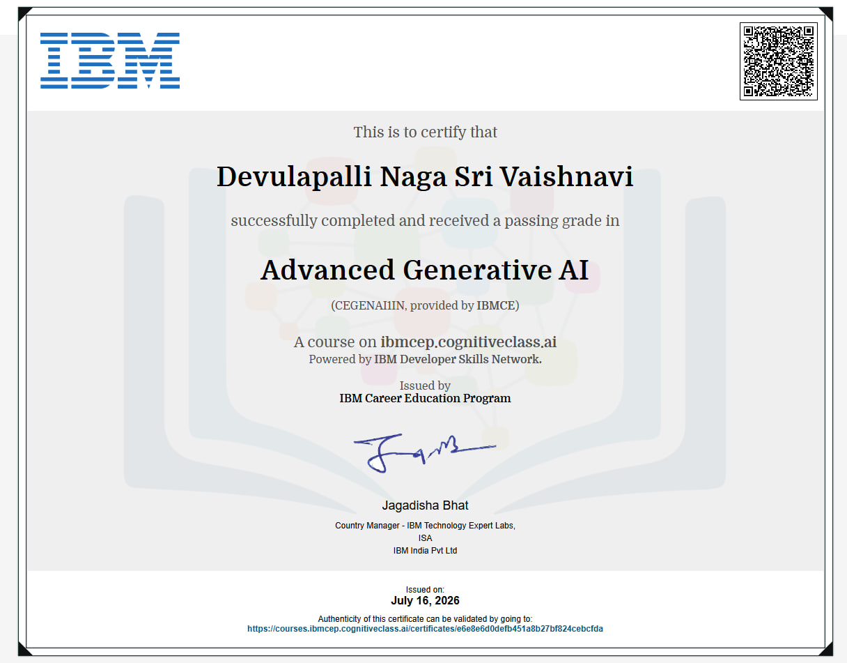 IBM Advanced Generative AI certificate